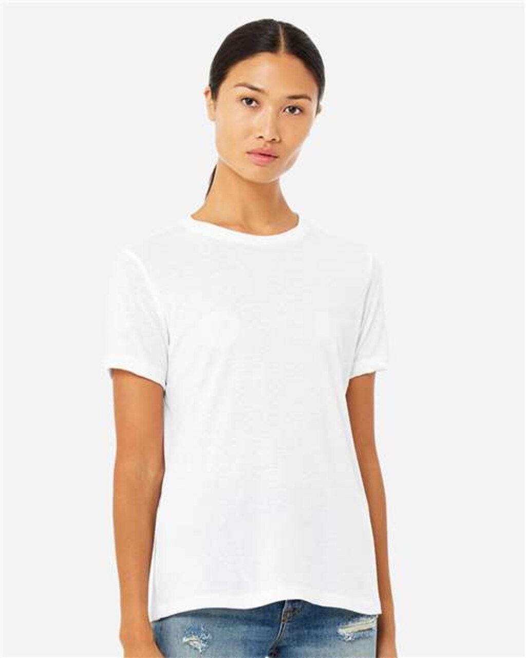 BELLA + CANVAS Women’s Relaxed Fit Crew Neck Short Sleeve Triblend Tee for Printing & Summer Wear